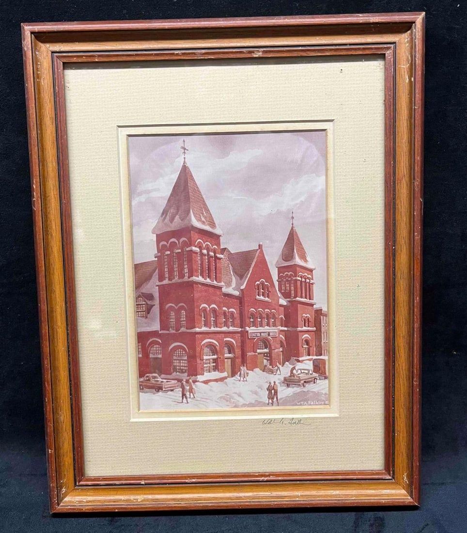 Lot 191: Signed & Framed Central Market Print By William Falkler