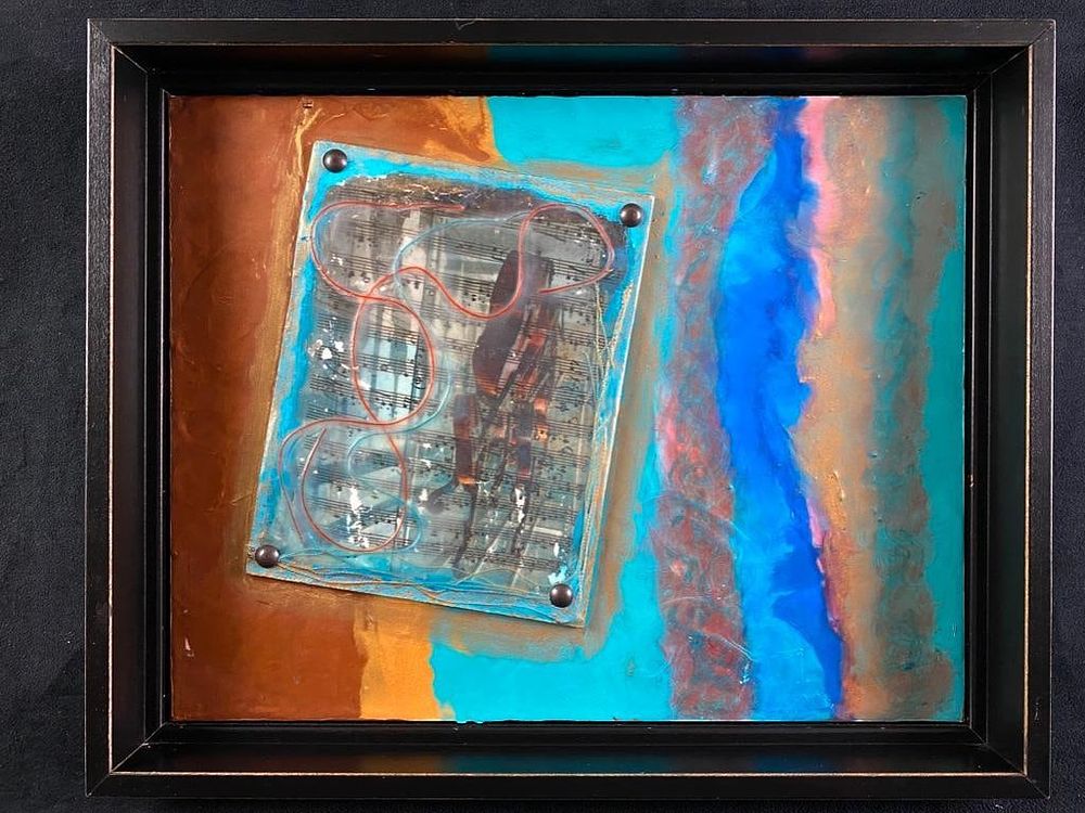 Lot 197: Etta Jean Juge "Dancing to Mozart" Encaustic/MM
