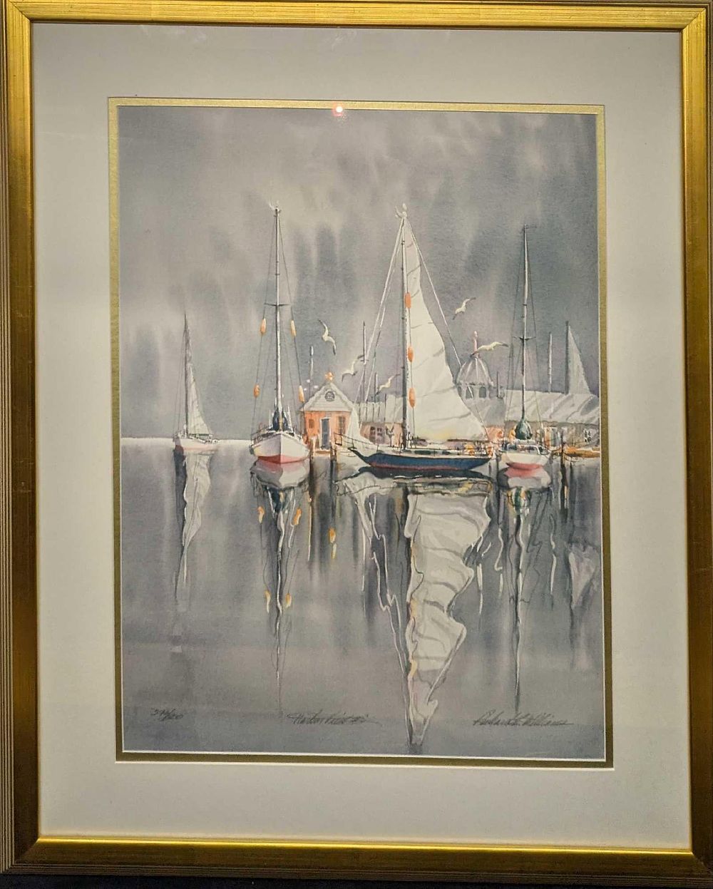 Lot 210: Framed Richard E. Williams Harbor View II Print R69