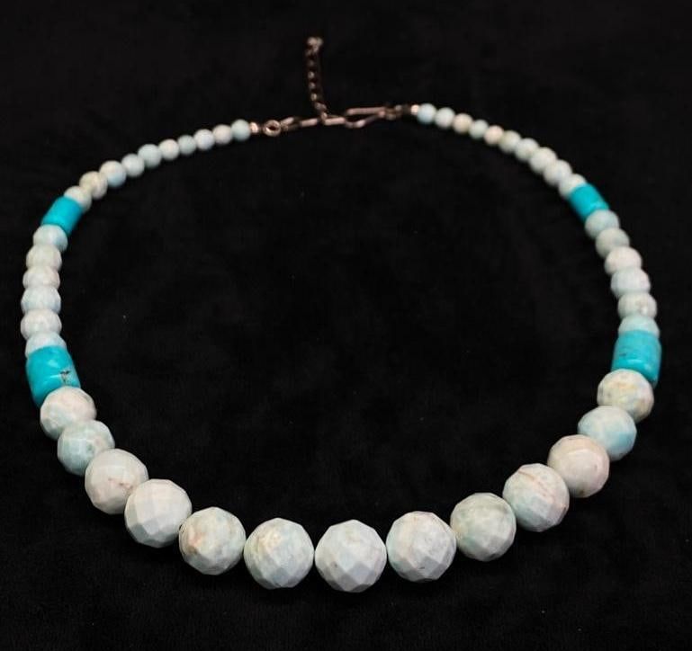 Lot 239: Jay King Sterling Mine Finds Blue Stone Necklace