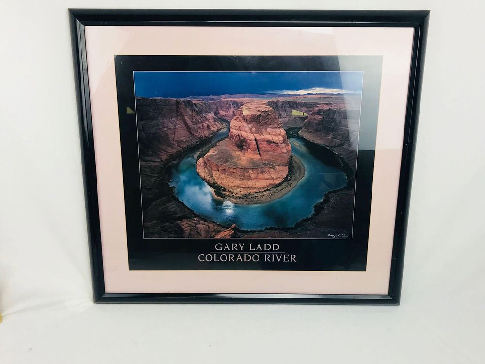 Lot 272: Large Framed Print of Horseshoe Bend in Marble Canyon, Colorado River, by Gary Ladd