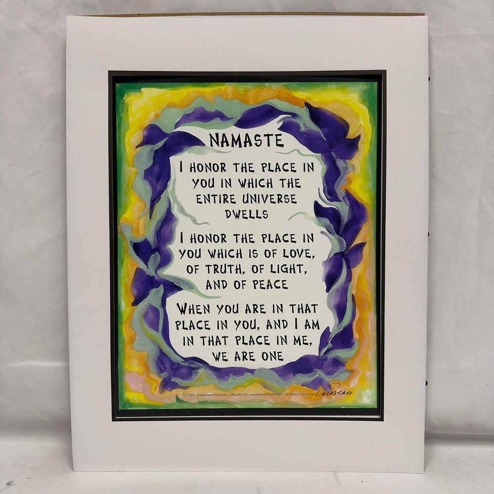 Lot 332: Raphaella Vaisseau Namaste Heartful Art Print Signed