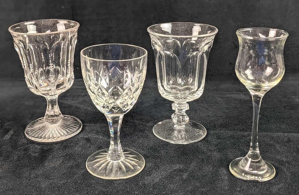 Lot 357: Vintage Lot Of Crystal Water Goblet Wine Glasses