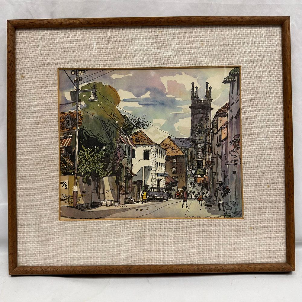 Lot 396: Church Street St Georges Grenada WI Framed Art Print