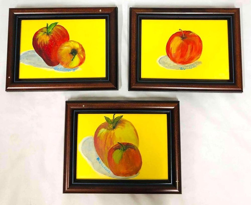 Lot 432: Original Fruit Series Signed Acrylic On Canvas