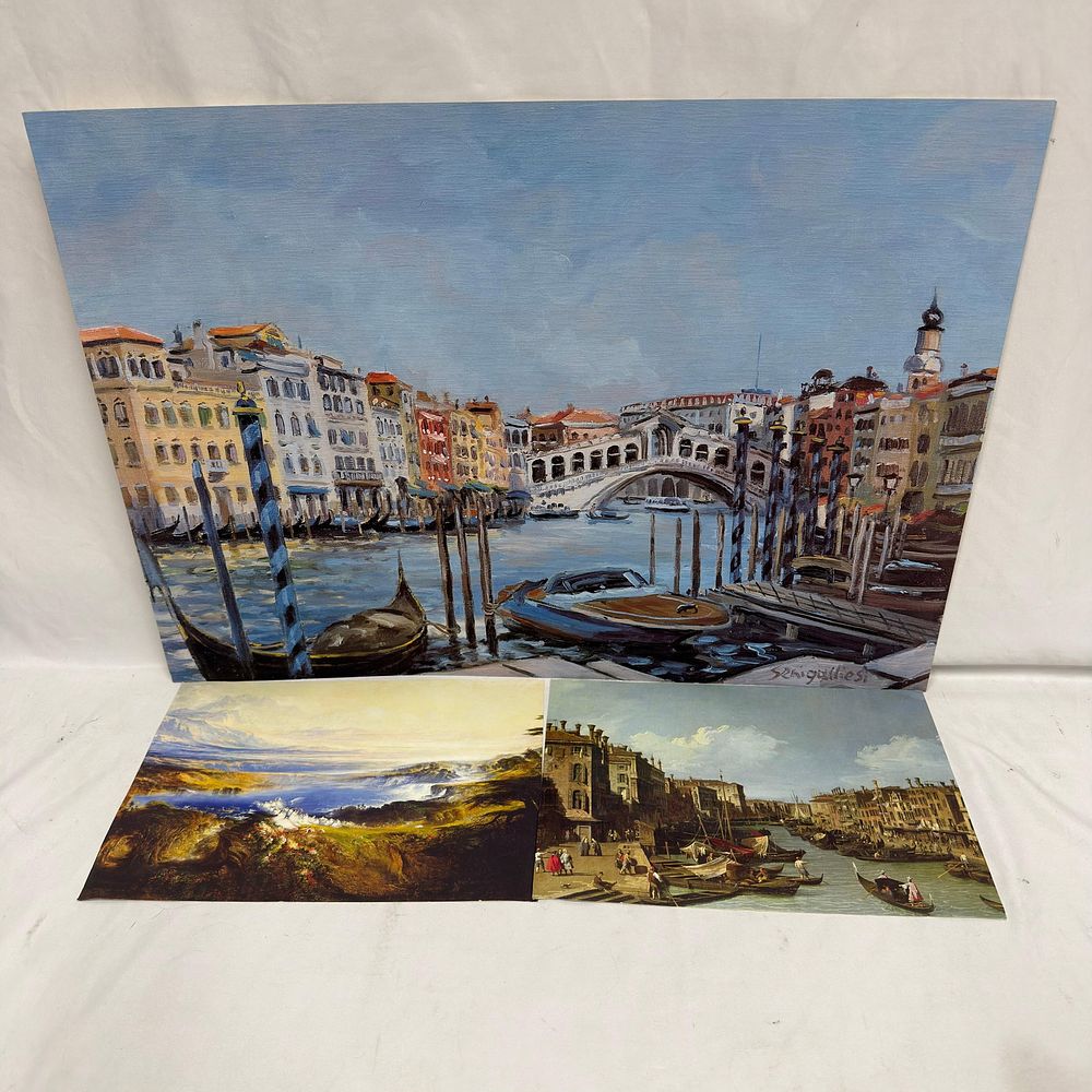 Lot 433: Venice Rialto Bridge Art Reference Prints Set of Three Variety