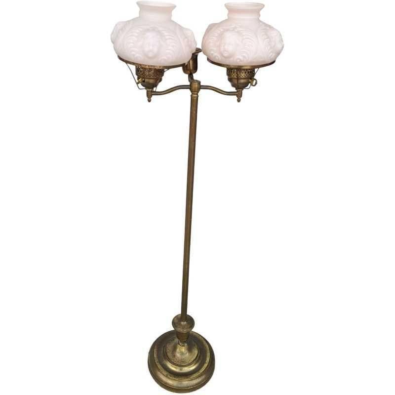 Lot 439: Vintage Brass Student Floor Lamp