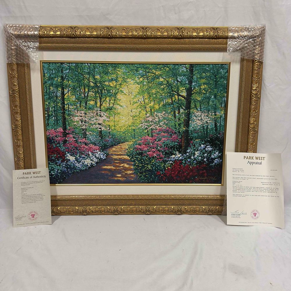 Lot 495: Schaefer Miles Azalea Path Giclee Canvas Framed