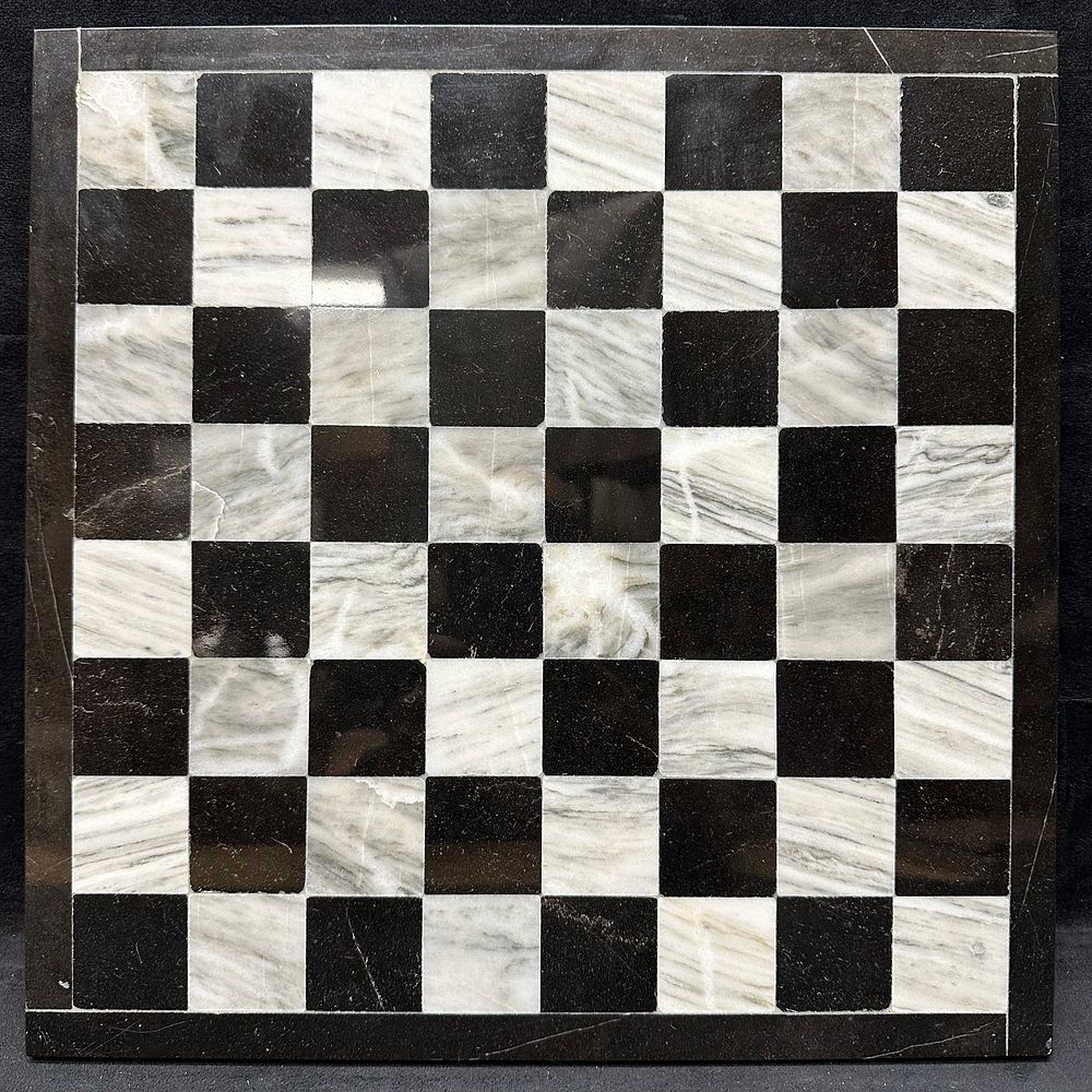 Lot 167: Black and White Marble Chess Board