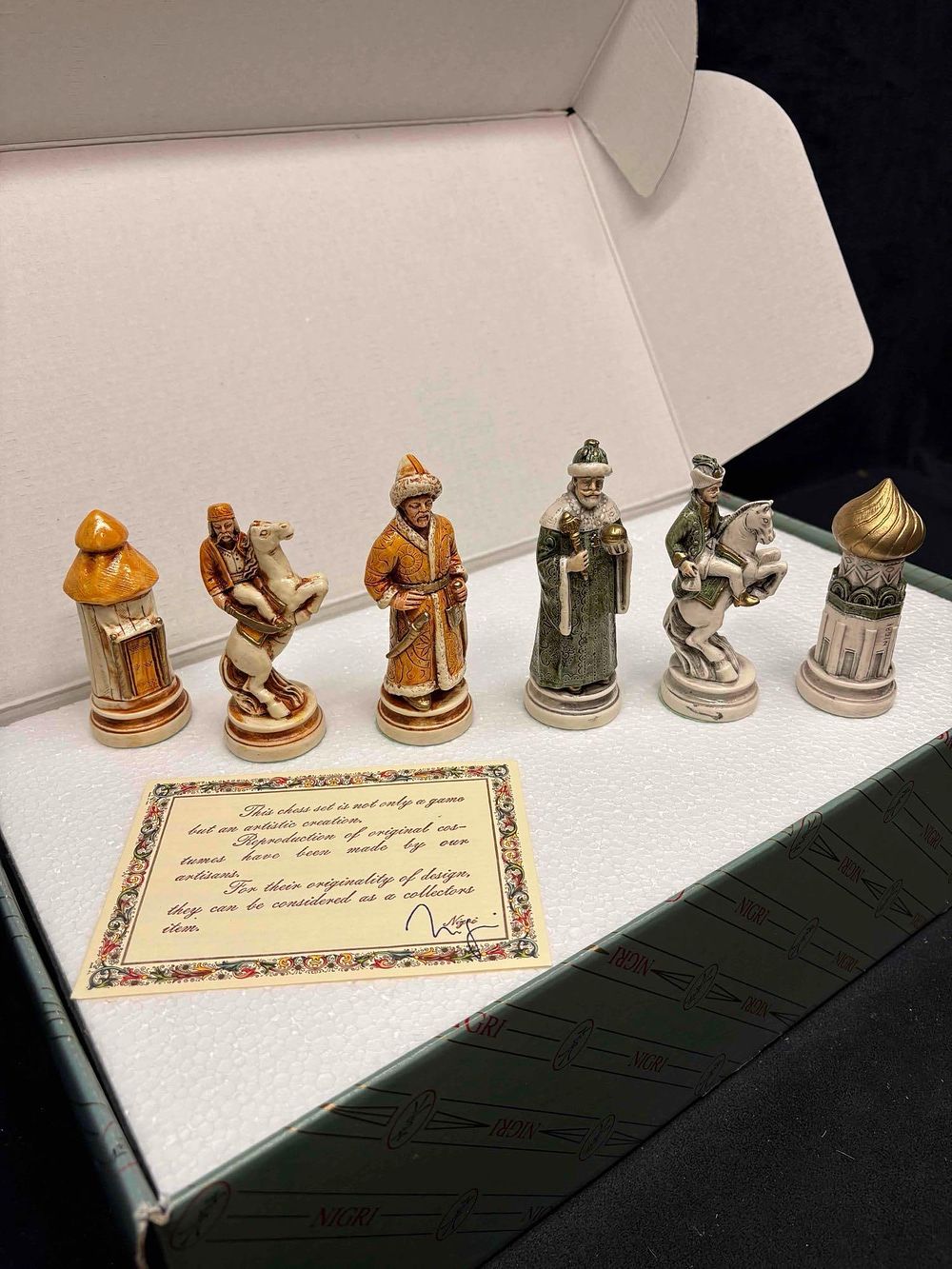 Lot 176: 90s Nigri Tartars vs Russians Chessmen Set