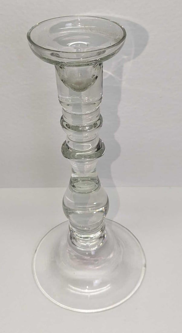 Lot 241: Vintage Clear Glass 10" Candlestick Holder B