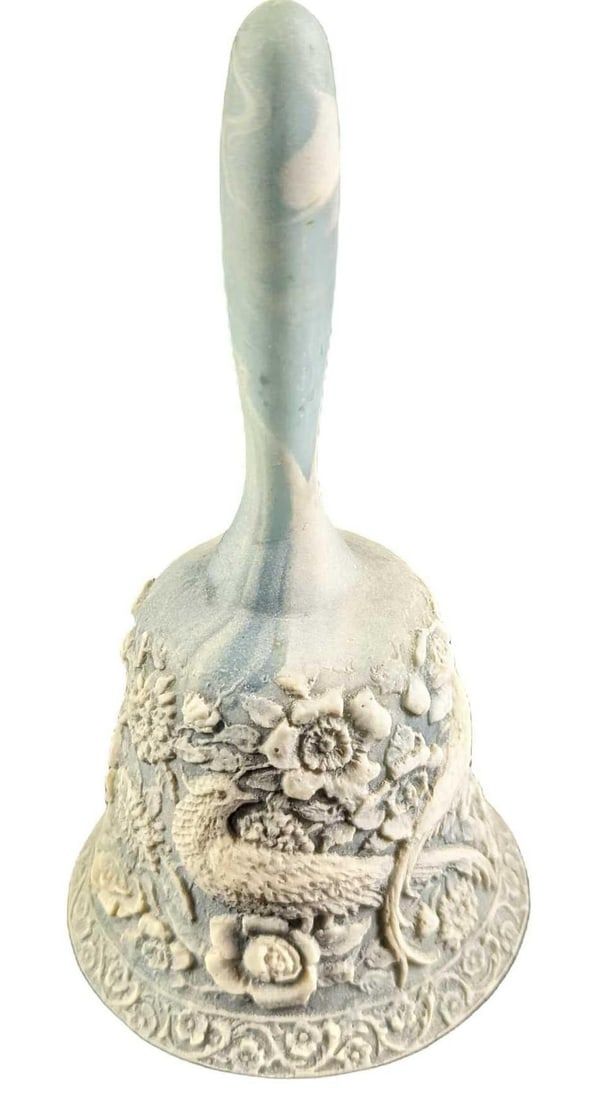 Lot 287: Vintage Bird Of Paradise Faux Stone Bell