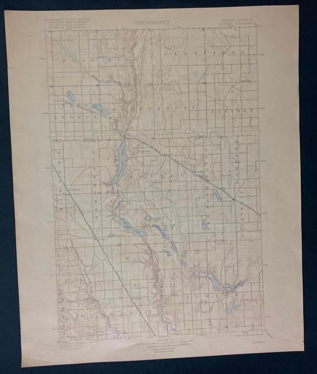 Lot 305: 1921 USGS Topographic Map of North Dakota