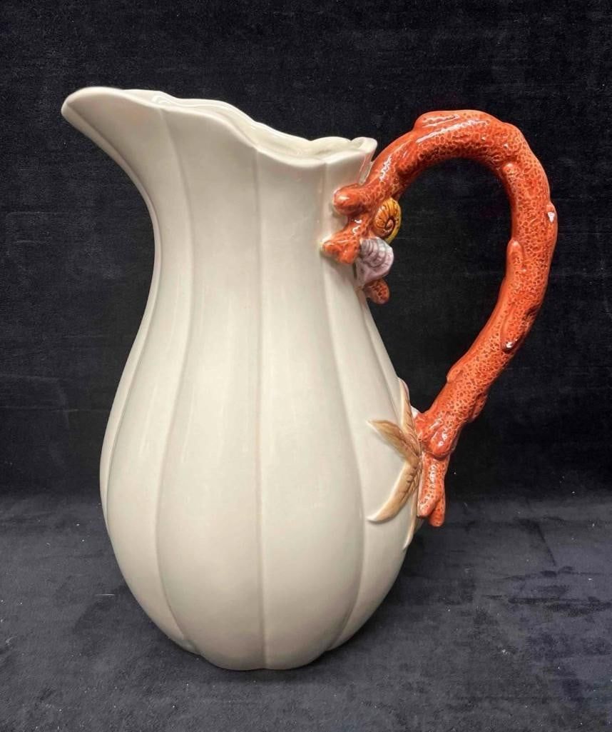 Lot 328: Fitz & Floyd Coral/Shells Pitcher