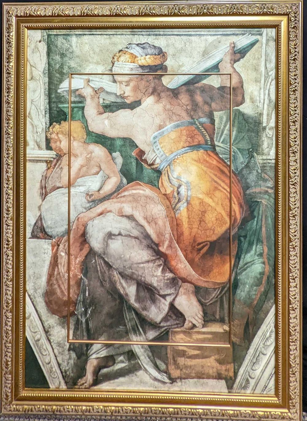 Lot 353: Large Framed Michelangelo Libyan Sibyl Print