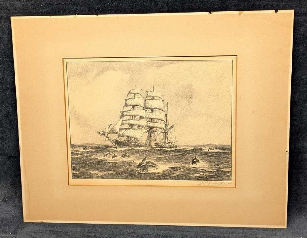 Lot 355: Signed Gordon Grant Porpoise Convoy Lithograph