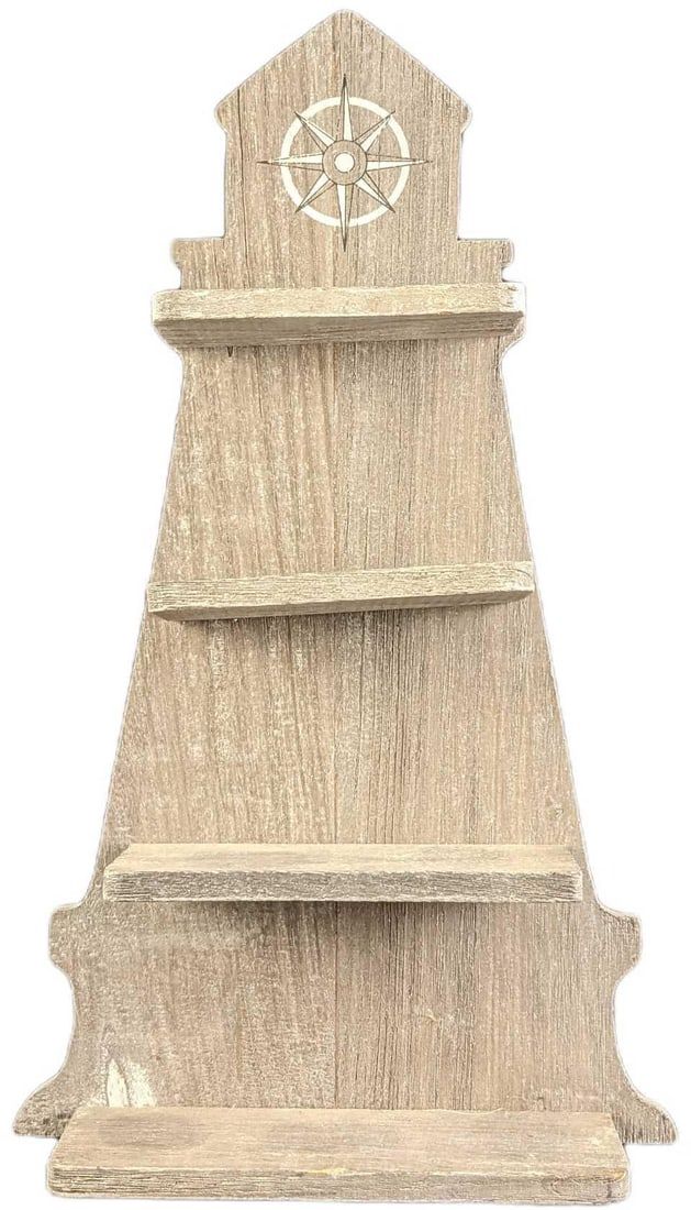 Lot 382: Vintage Wooden Lighthouse Hanging Trinket Shelves