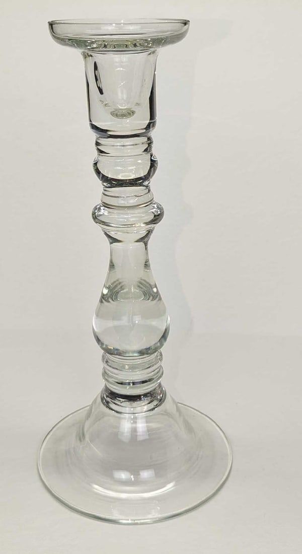 Lot 392: Vintage Clear Glass 10" Candlestick Holder