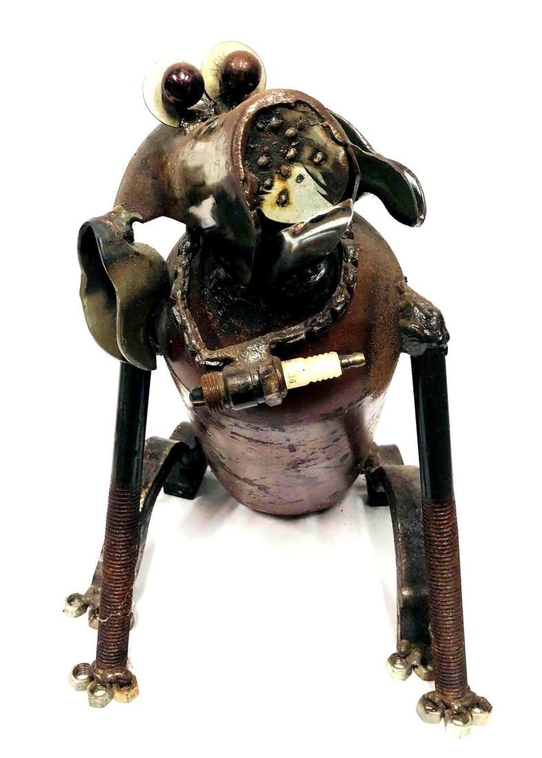 Lot 395: Steel/IronFolk Art Dog Sculpture