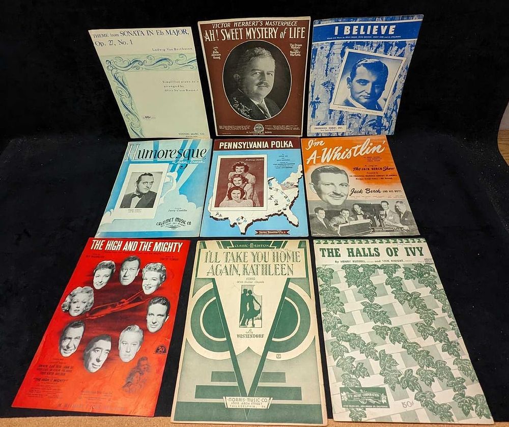 Lot 417: 9 Vintage Classic Sheet Music I Believe Humoresque.