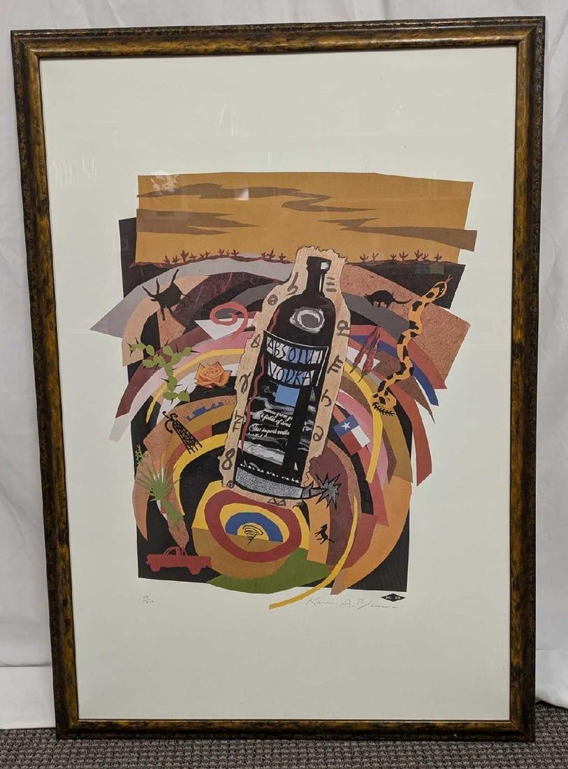 Lot 424: Framed Karen Blessen Absolut Texas S&N Print