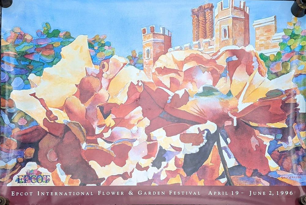 Lot 427: Signed & Numbered Disney Epcot Garden Poster 1996