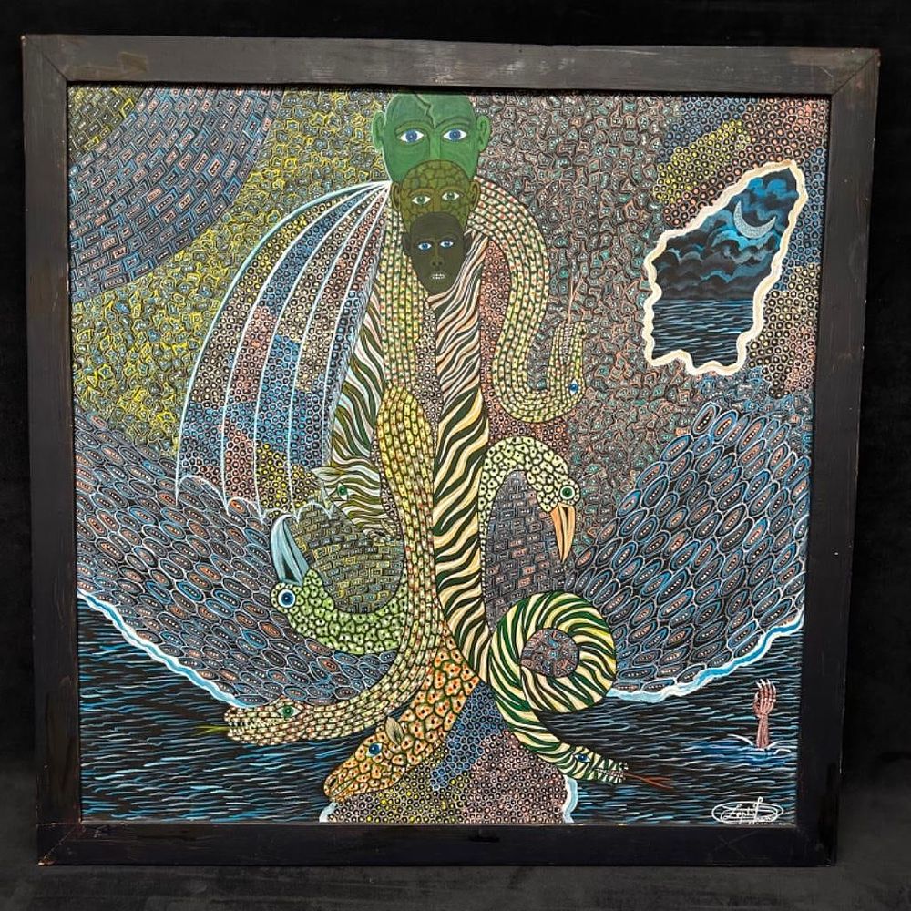 Lot 456: Original Oil on Board Frantz Zephirin