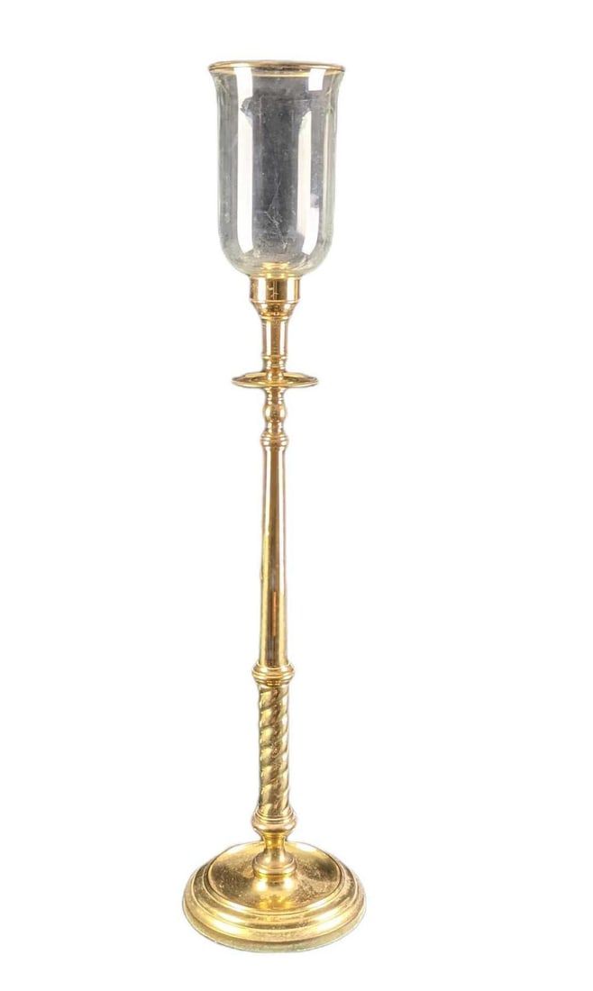 Lot 499: Vintage Decorative Crafts Brass Floor Candlestick Holder