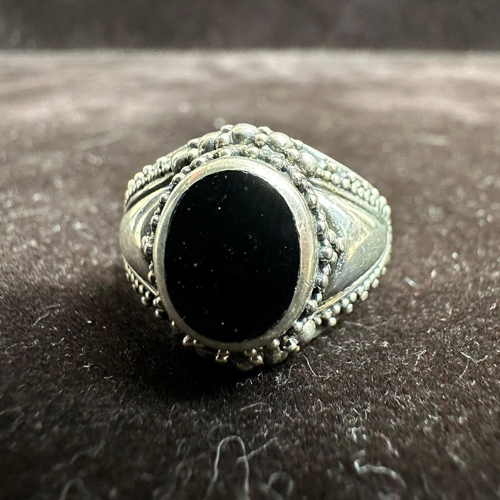 Lot 222: MWS Thailand Black Onyx 925 Silver Sterling Ring Size 8