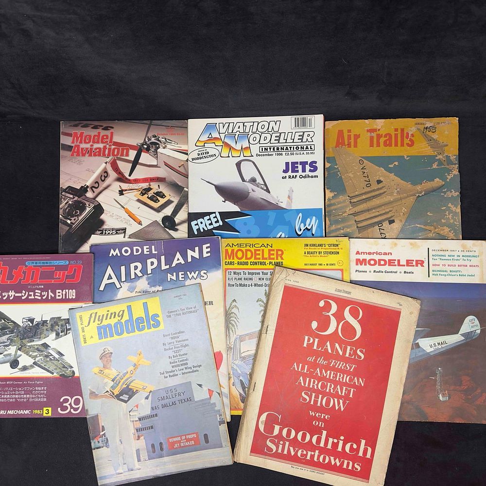 Lot 226: Aviation Airplane Model Flying Models Magazine Lot of 9 Nine Magazines Collection Set