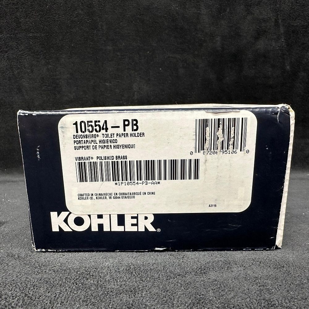 Lot 234: Kohler Devonshire 10554-PB Toilet Paper Holder Vibrant Polished Brass