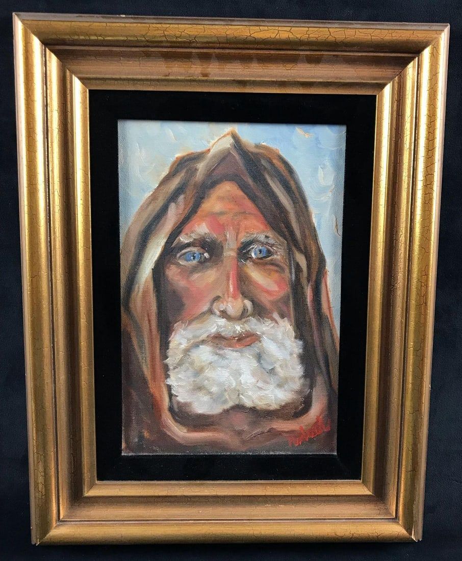 Lot 368: Old Man Portrait Oil Painting
