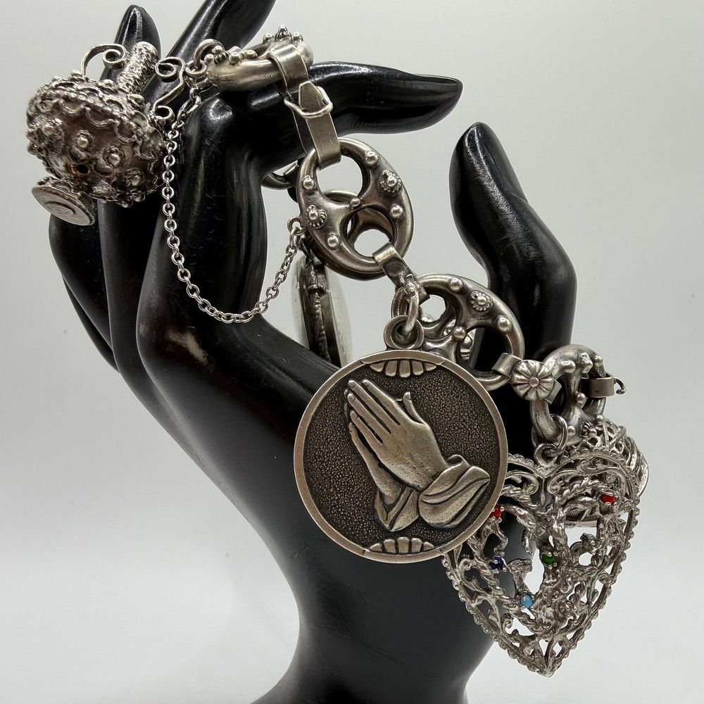 Lot 445: Danecraft Charm Bracelet Sterling Silver Ornate Charms RS9