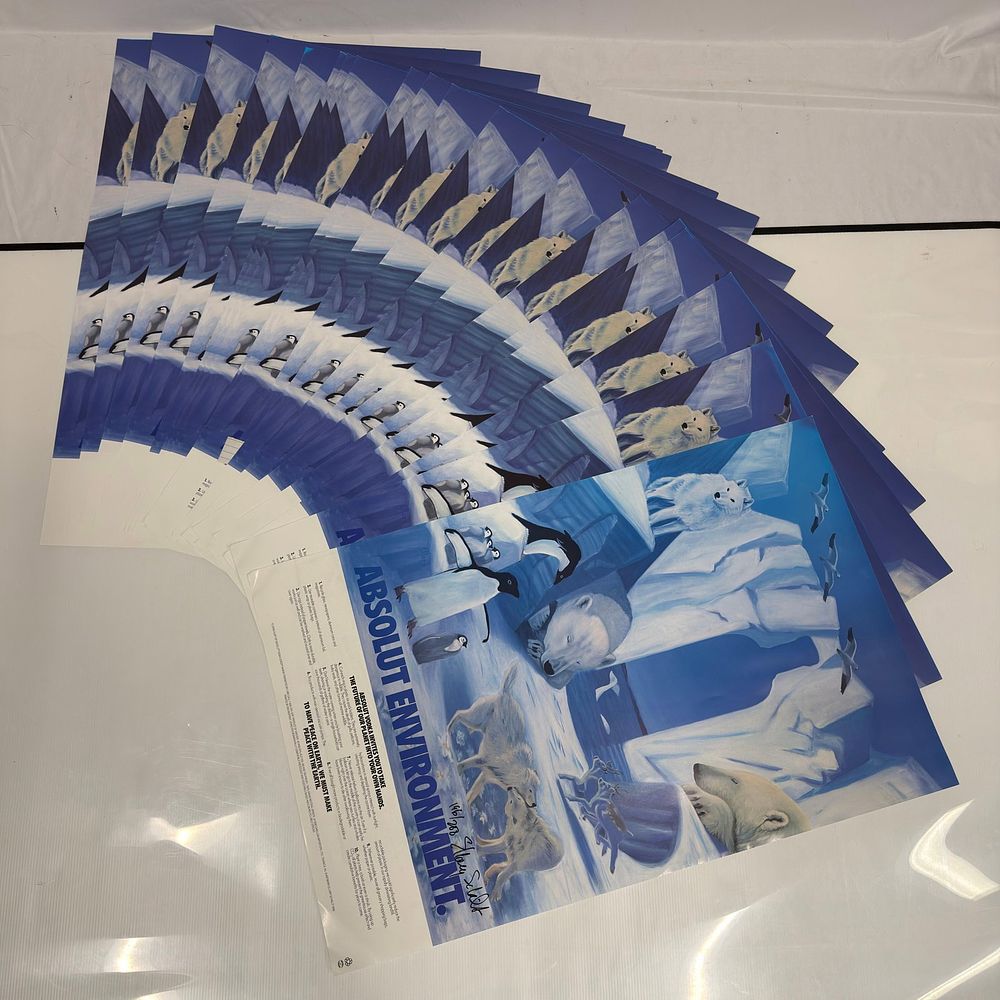 Lot 464: Absolut Environment Ad Poster By Ellary Schalit Hand Signed Numbered Collection Set 20 Pcs
