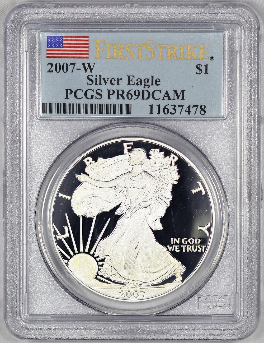 Lot 156: 2007 W PR 69 DCAM PCGS ASE Proof FIRST STRIKE