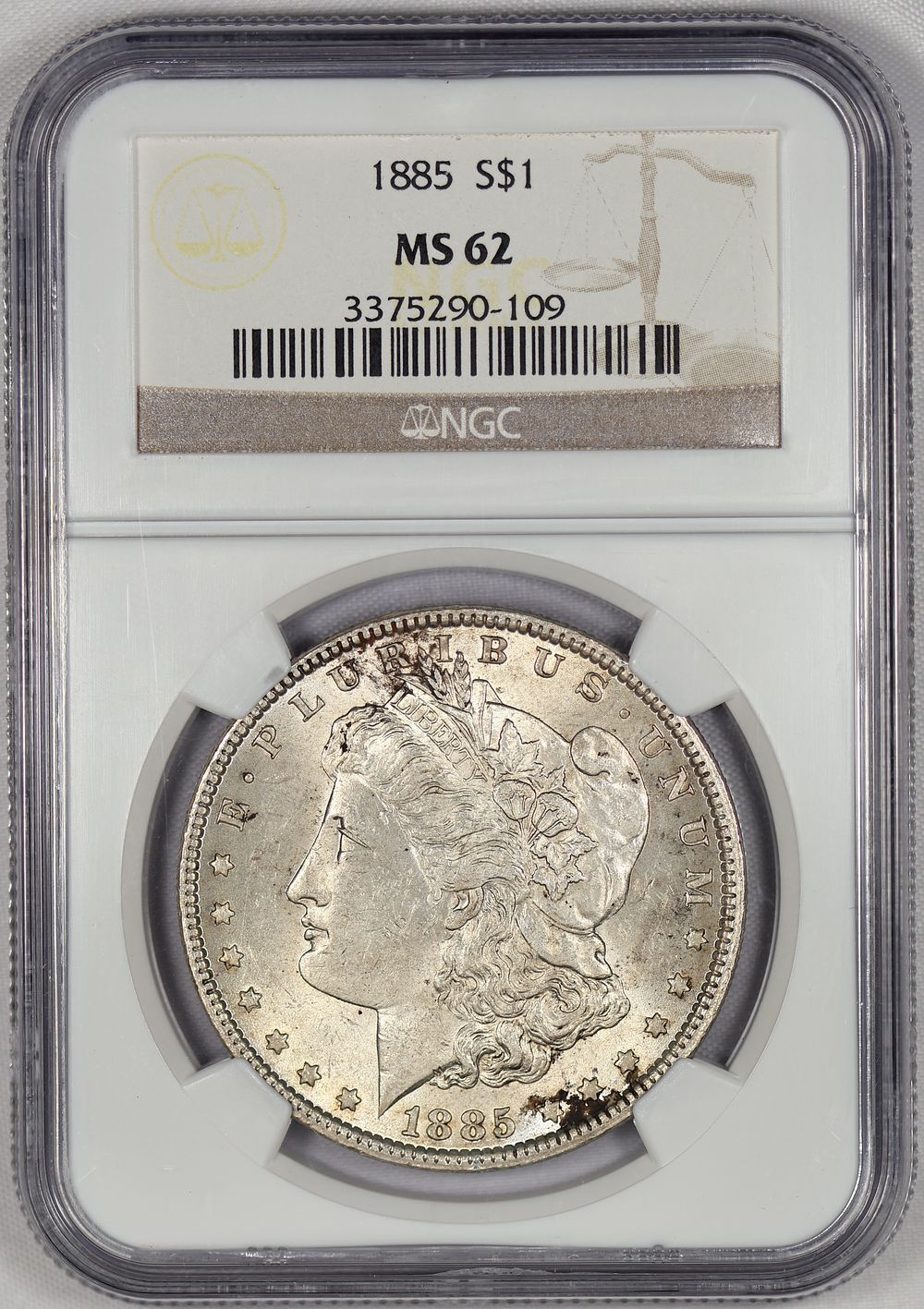 Lot 211: 1885 MS 62 NGC Morgan Silver Dollar