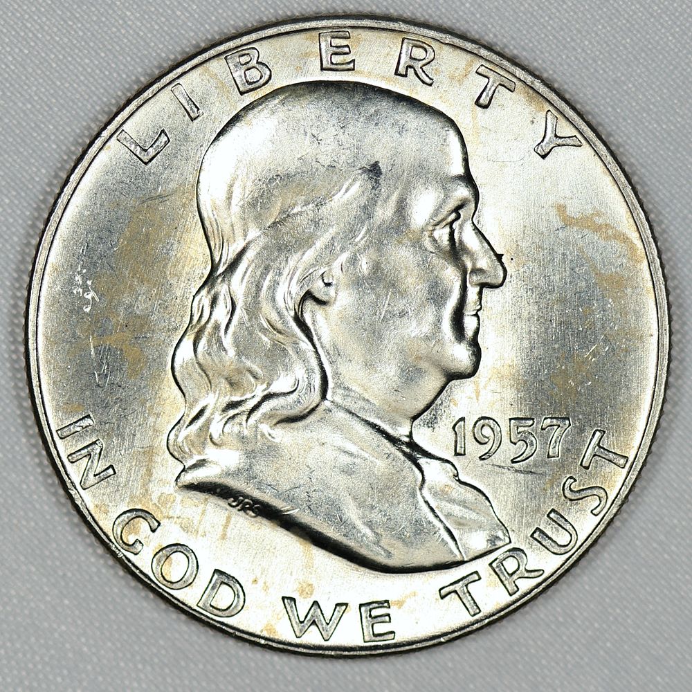 Lot 264: 1957-D BU Franklin Half Silver Dollar