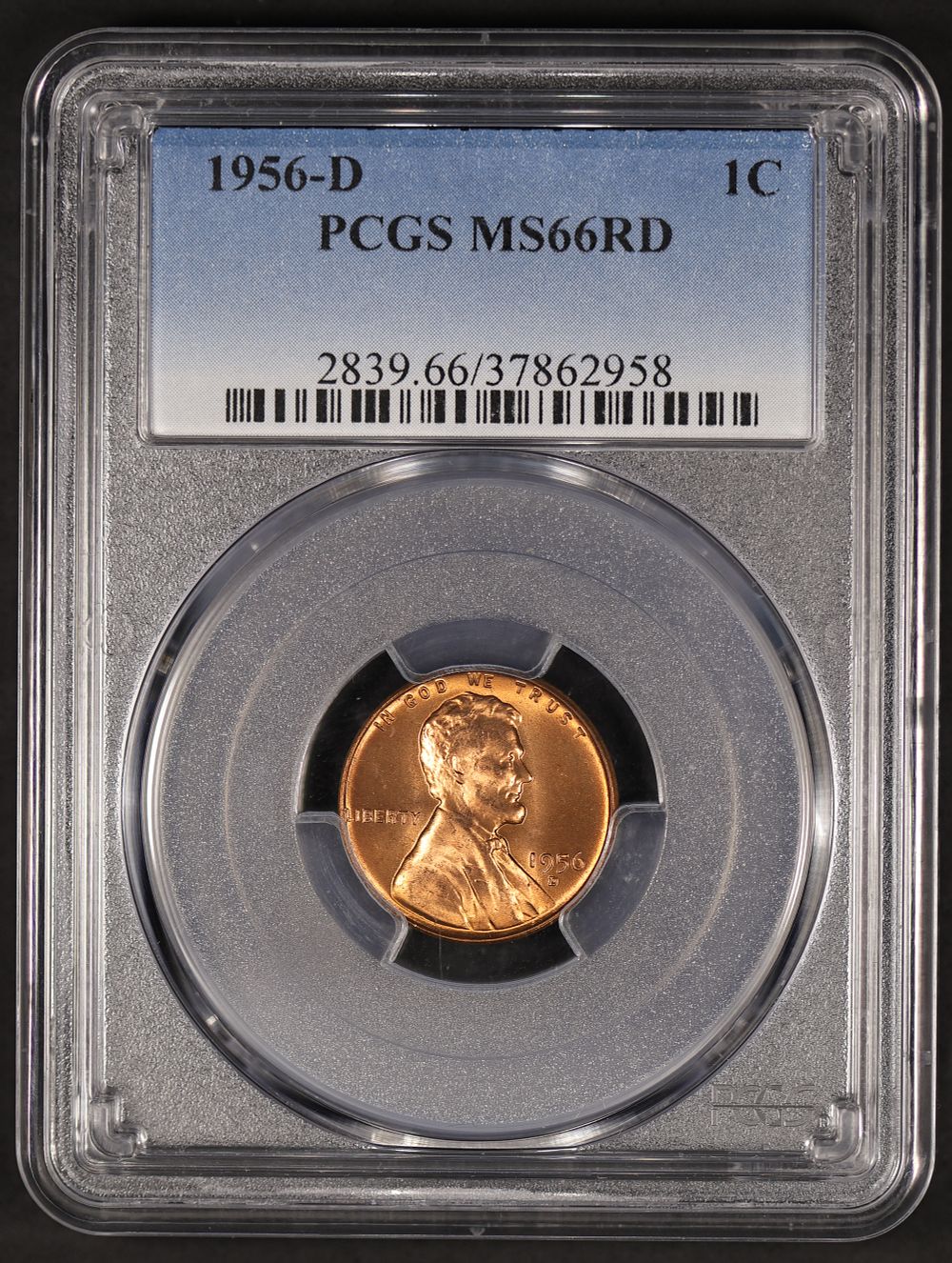 1956 D Lincoln Cent PCGS MS 66 RD