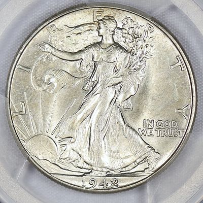 1942 MS 64 PCGS Walking Liberty Half Silver Dollar