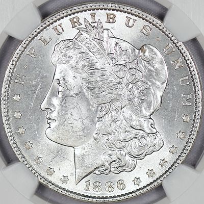 1886 MS 62 NGC Morgan Silver Dollar