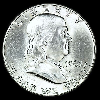 1963 BU Franklin Half Silver Dollar