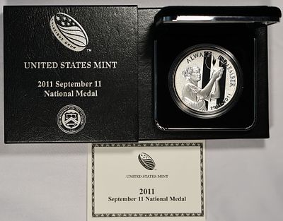 2011 W Silver September 11 National Medal Proof OGP. 1oz .999 silver