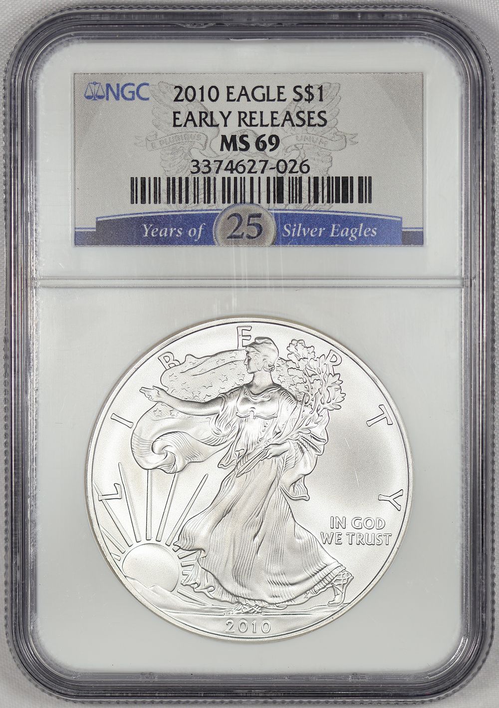 2010 MS 69 NGC Silver Eagle ASE EARLY RELEASE