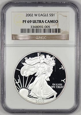 2002 W PF 69 UCAM NGC Silver Eagle Proof ASE