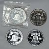 GEM++ 1960 - 1963 Franklin Silver Half Proof Run. 4 GEM++ Franklin Proofs!Image - 1