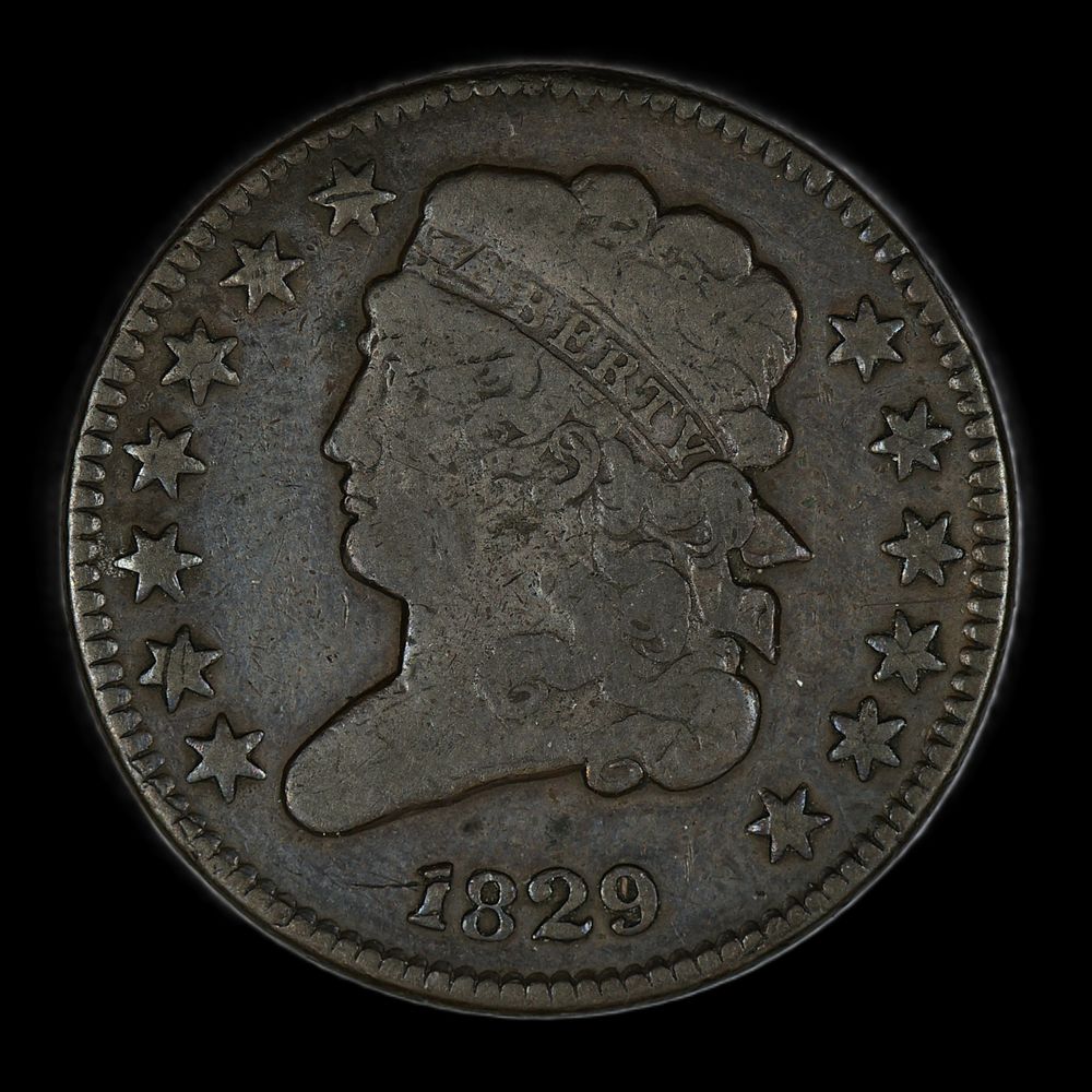 1829 VG Classic Head Half Cent Rotated Die