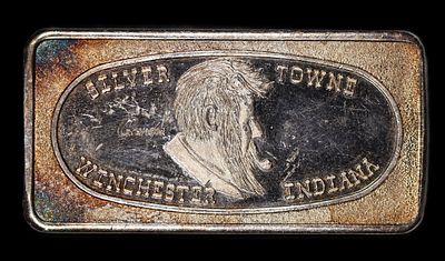 1973 Silver Towne Grandpa 1oz Silver Bar RARE. Rare and popular silver bar. With hints of nice