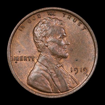 1919 Lincoln Wheat Cent Penny
