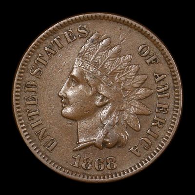 1868 Indian Head Cent Penny SEMI KEY DATE