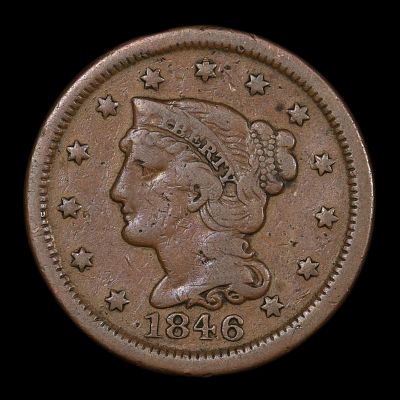 1846 Large Cent Early Copper Coin